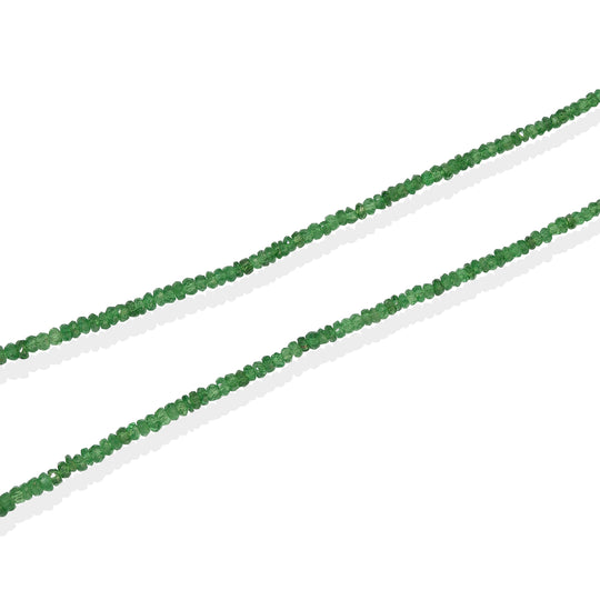 Tsavorite Granat Halskette ca. 45 cm 925 Silber Rhodiniert ca. 42,00 ct.