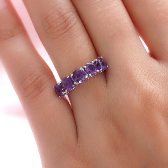 Natürlicher, marokkanischer Amethyst-Ring, 925 Silber platiniert ca. 2,35 ct