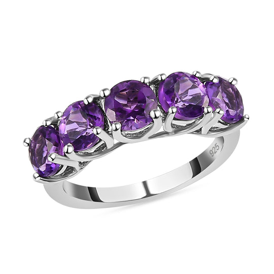 Natürlicher, marokkanischer Amethyst-Ring, 925 Silber platiniert ca. 2,35 ct