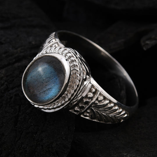 Royal Bali Kollektion - Labradorit Ring, 925 Silber ca. 3,15 ct