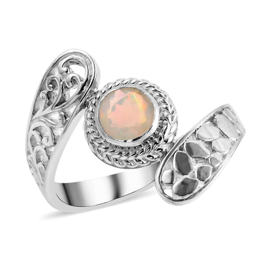 Royal Bali Kollektion - natürlicher, äthiopischer Opal-Ring, 925 Silber ca. 0,60 ct