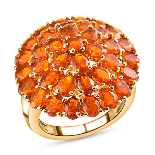 Salamanca Feueropal-Ring, 925 Silber vergoldet ca. 4.33 ct