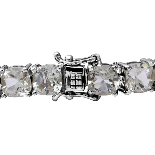 Prasiolit-Armband, ca. 19 cm, 925 Silber platiniert ca. 26,10 ct