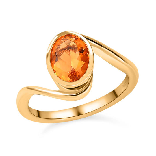 Salamanca Feueropal-Ring, 925 Silber Vergoldet ca. 0.83 ct
