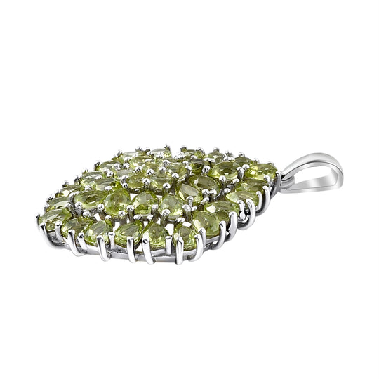 Natürlicher Peridot-Anhänger, 925 Silber platiniert ca. 6,22 ct