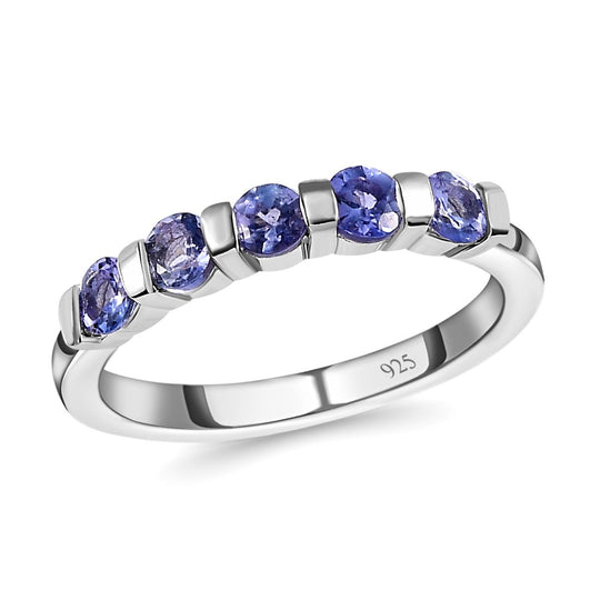 Tansanit-Ring, 925 Silber platiniert ca. 0.65 ct