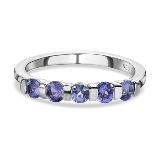Tansanit-Ring, 925 Silber platiniert ca. 0.65 ct