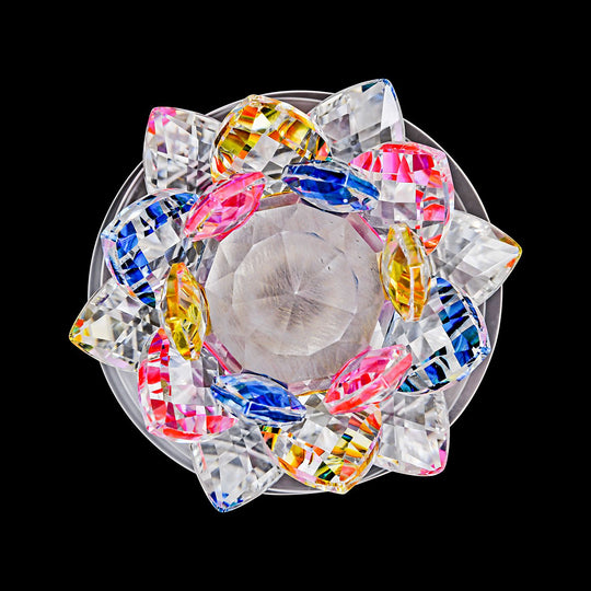 The 5th Season - Kristall Lotusblüte LED-Licht mit drehbarem Sockel, 9,5x10,5 cm