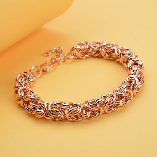 Byzantinische Königsarmband, Edelstahl, ca. 19 cm mit 3.75 cm extender, ca. 38.00g, Roséfarben
