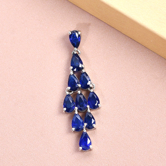Tansanischer Blauer Spinell (Diffundierter)-Anhänger, 925 Silber platiniert ca. 2.51 ct