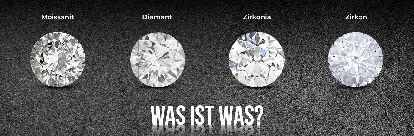 Diamant, Moissanit, Zirkon und Zirkonia sind allesamt Edelsteine. Doch was unterscheidet sie voneinander?