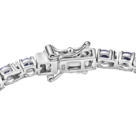 Tansanit und Zikron Armband und Ohrringe