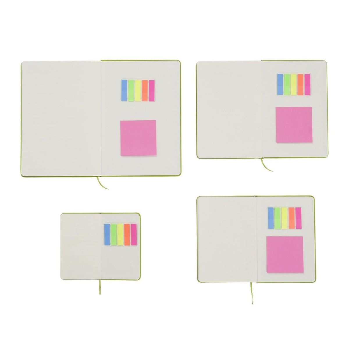 Notizbuch-Set mit Gummibandverschluss Kunstleder und Papier verschiedene Größen