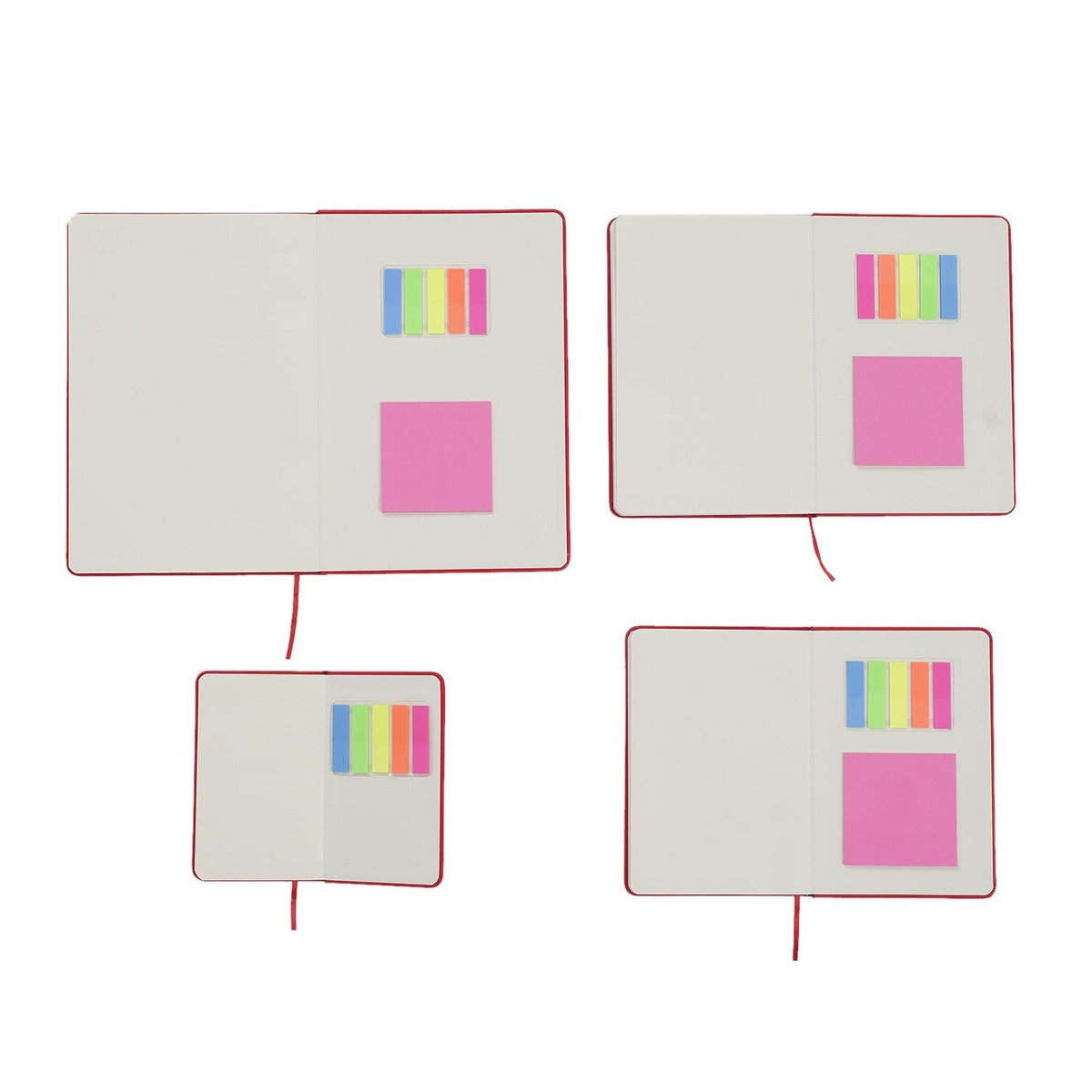 Notizbuch-Set mit Gummibandverschluss Kunstleder und Papier verschiedene Größen