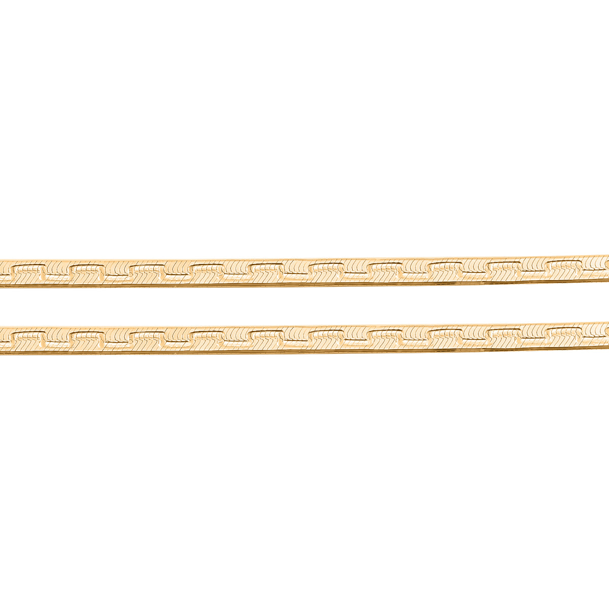 Strukturiertes Fischgräten-Armband 18cm und Fischgrätenkette 43cm
