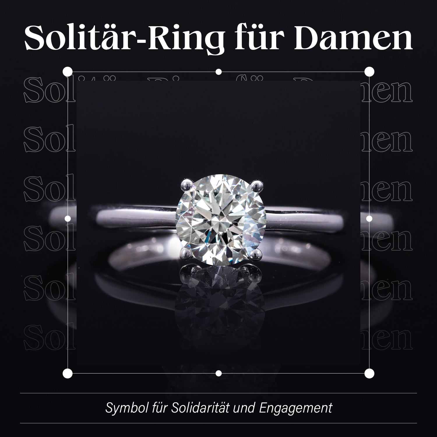 LUXURIANT DIAMOND- VS-EF Labor Diamant Anhänger und Ring in 585 Weißgold