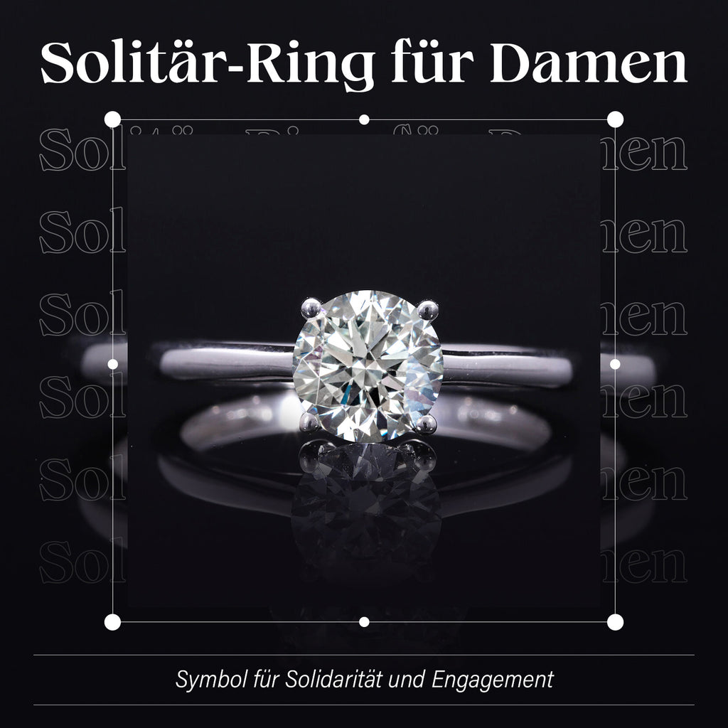 LUXURIANT DIAMOND- VS-EF Labor Diamant Anhänger und Ring in 585 Weißgold
