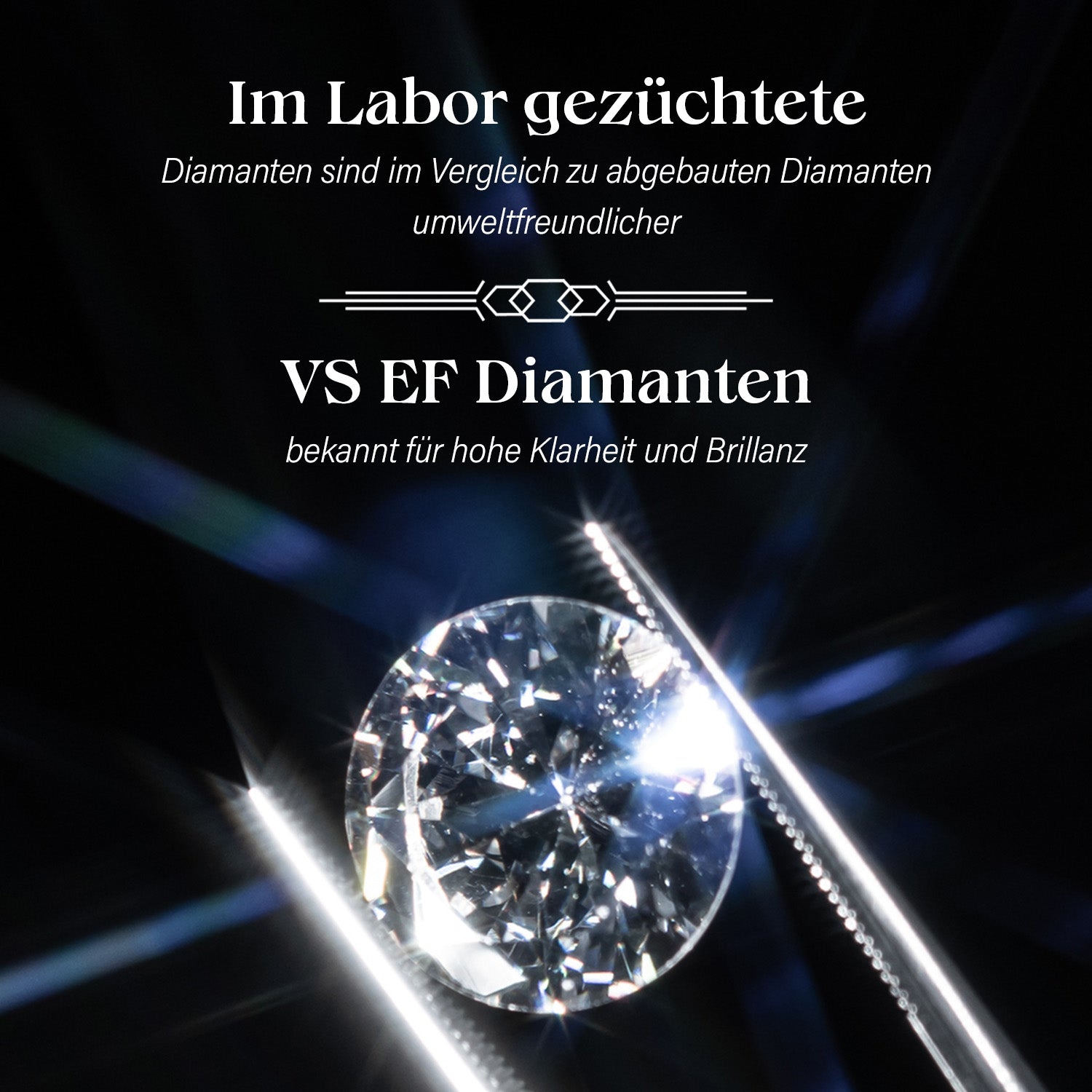 LUXURIANT DIAMOND- VS-EF Labor Diamant Anhänger und Ring in 585 Weißgold
