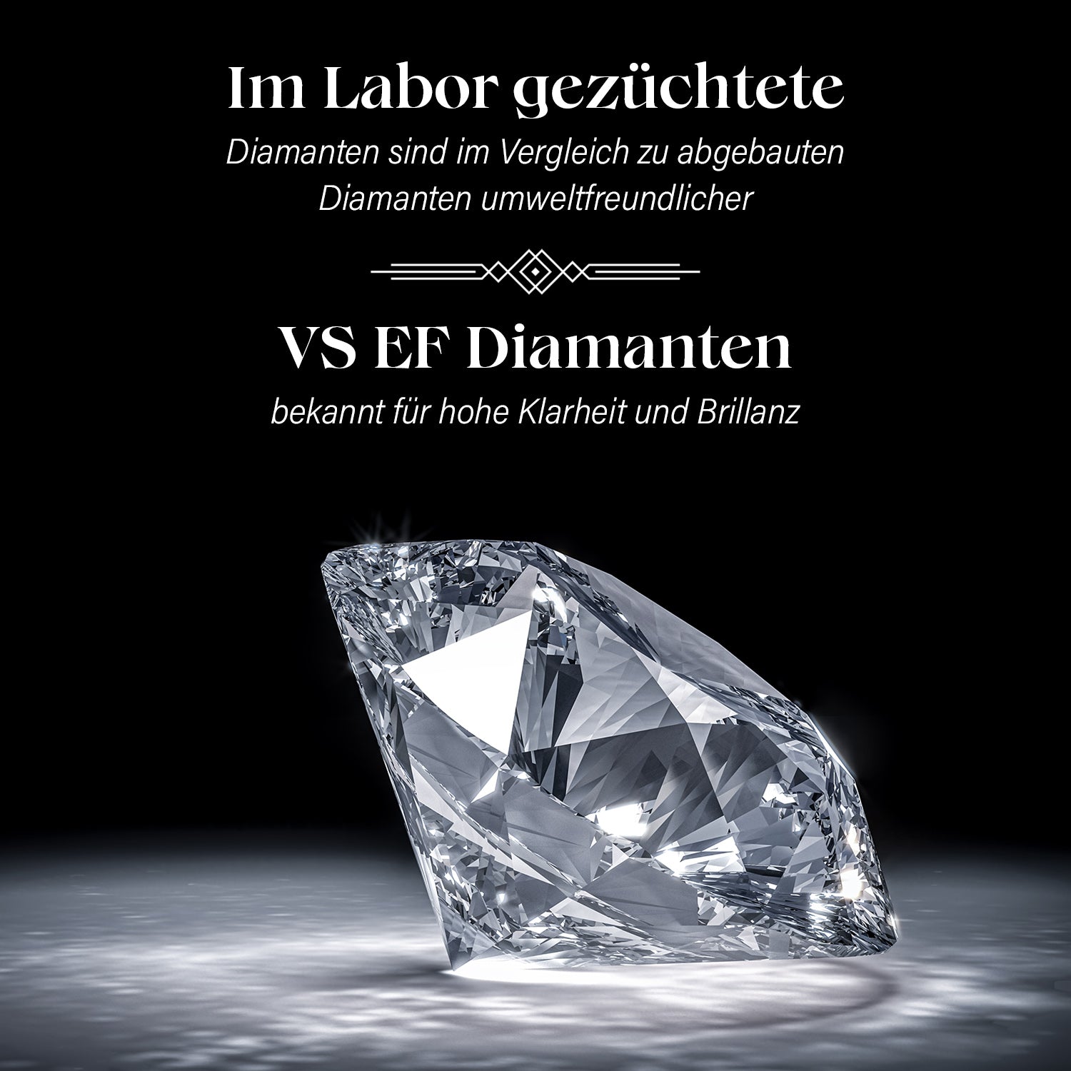 LUXURIANT DIAMOND- VS-EF Labor Diamant Anhänger und Ring in 585 Weißgold