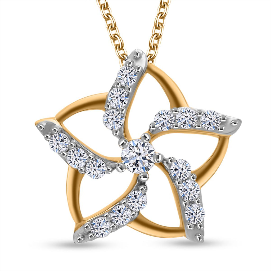 LUXURIANT DIAMOND- SGL zertifizierter SI-GH Labor Diamant Anhänger mit 50cm Kette und Ohrringe