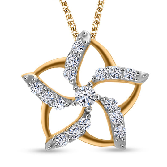 LUXURIANT DIAMOND- SGL zertifizierter SI-GH Labor Diamant Anhänger mit 50cm Kette und Ohrringe