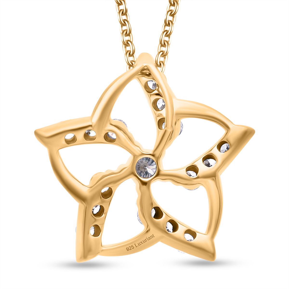 LUXURIANT DIAMOND- SGL zertifizierter SI-GH Labor Diamant Anhänger mit 50cm Kette und Ohrringe