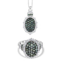 D’Joy Alexandrit und Moissanit Ring und Anhänger mit 50cm Kette