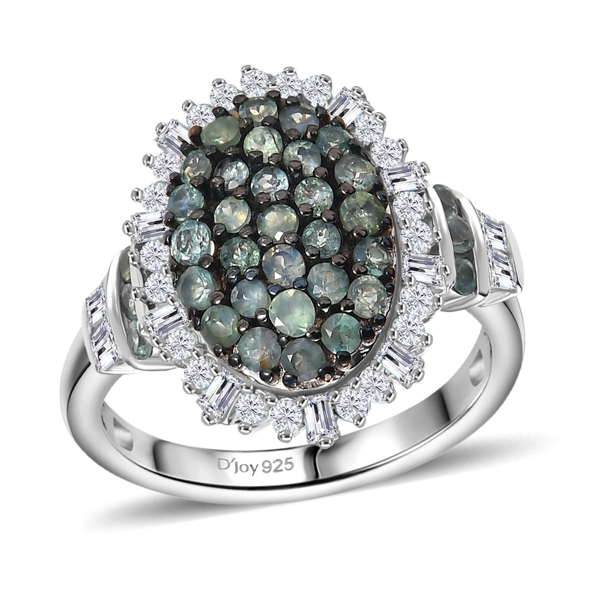 D’Joy Alexandrit und Moissanit Ring und Anhänger mit 50cm Kette