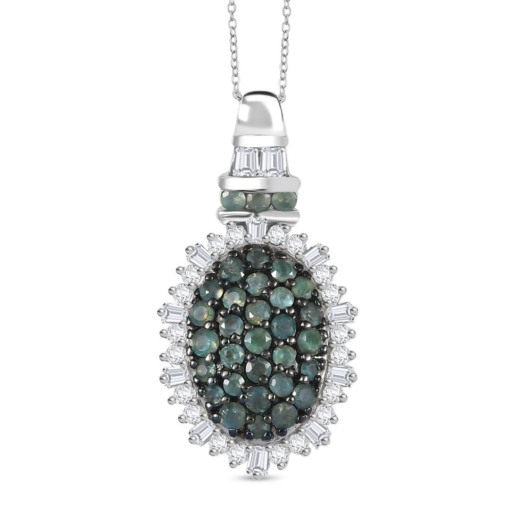 D’Joy Alexandrit und Moissanit Ring und Anhänger mit 50cm Kette