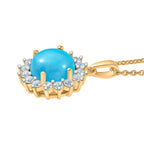 D’Joy AA Sleeping Beauty Türkis und Zirkon Ring und Anhänger mit 45cm Kette