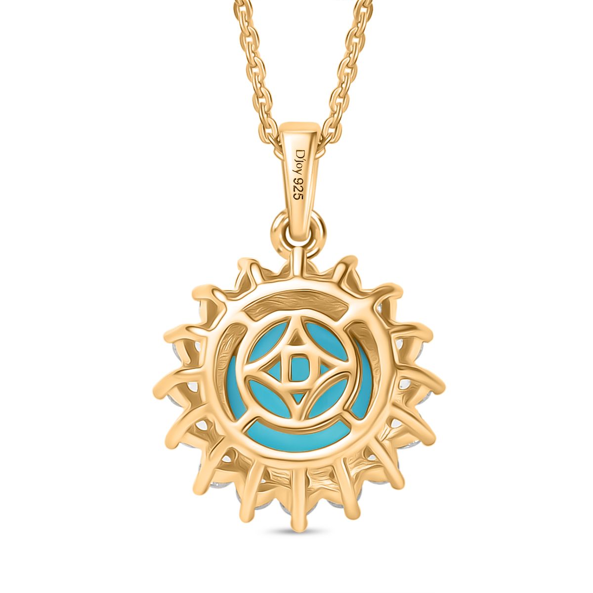 D’Joy AA Sleeping Beauty Türkis und Zirkon Ring und Anhänger mit 45cm Kette