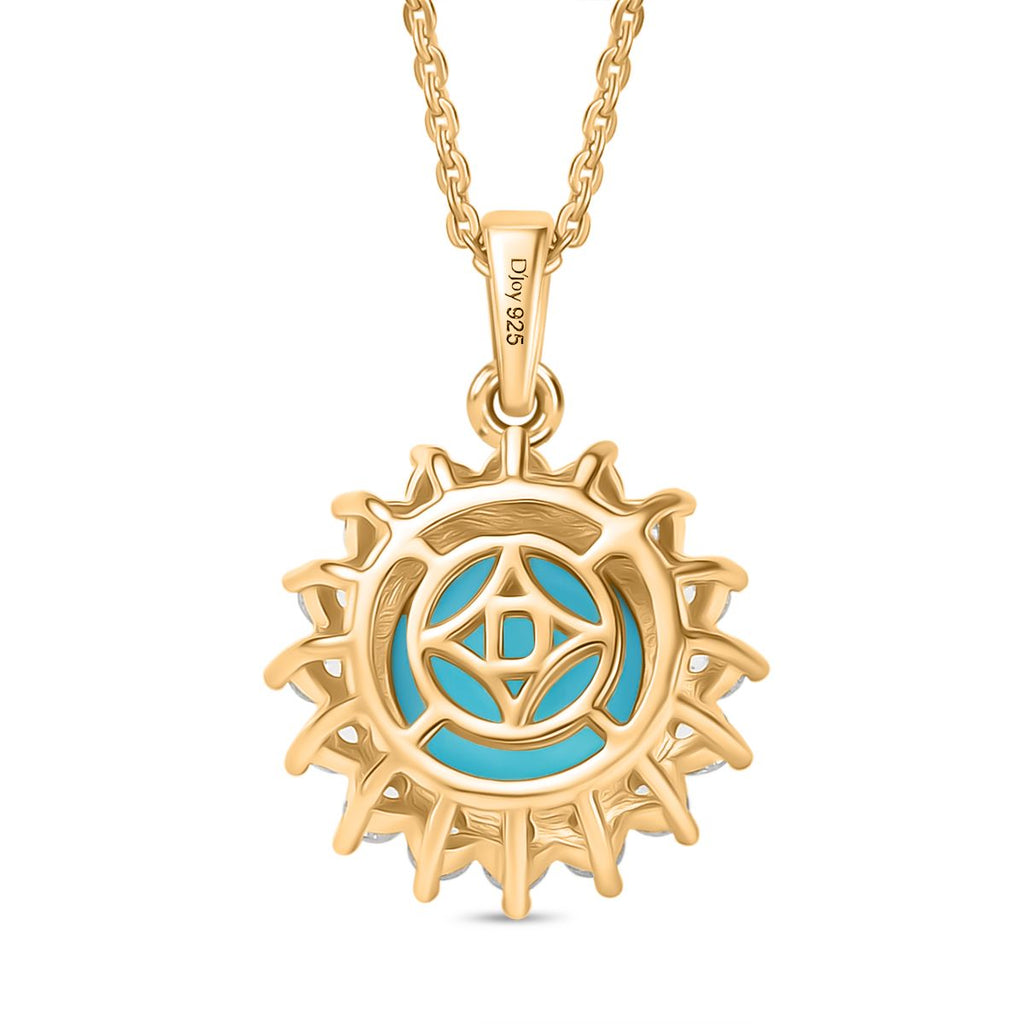 D’Joy AA Sleeping Beauty Türkis und Zirkon Ring und Anhänger mit 45cm Kette