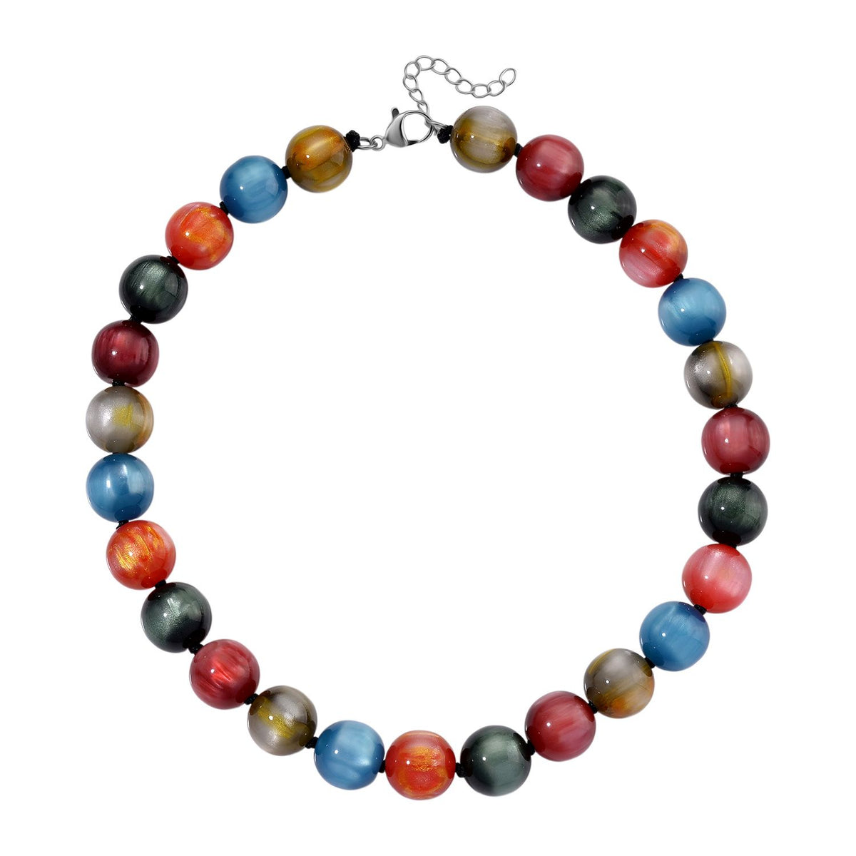 Simuliertes flexibles mehrfarbiges Katzenauge Armband und 45+5cm Halskette
