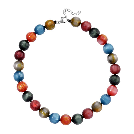 Simuliertes flexibles mehrfarbiges Katzenauge Armband und 45+5cm Halskette