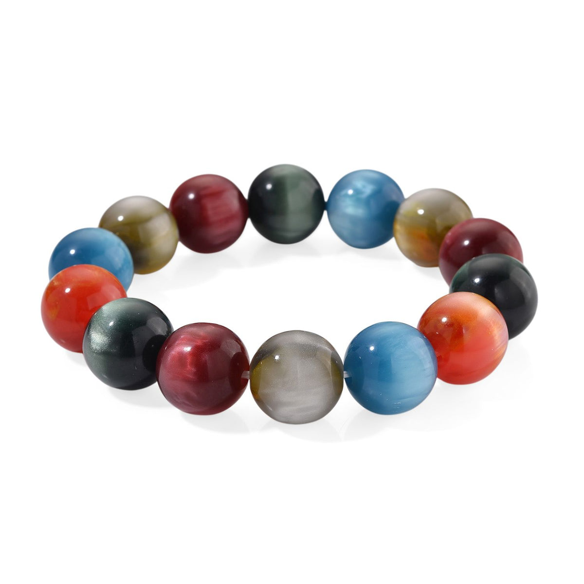 Simuliertes flexibles mehrfarbiges Katzenauge Armband und 45+5cm Halskette
