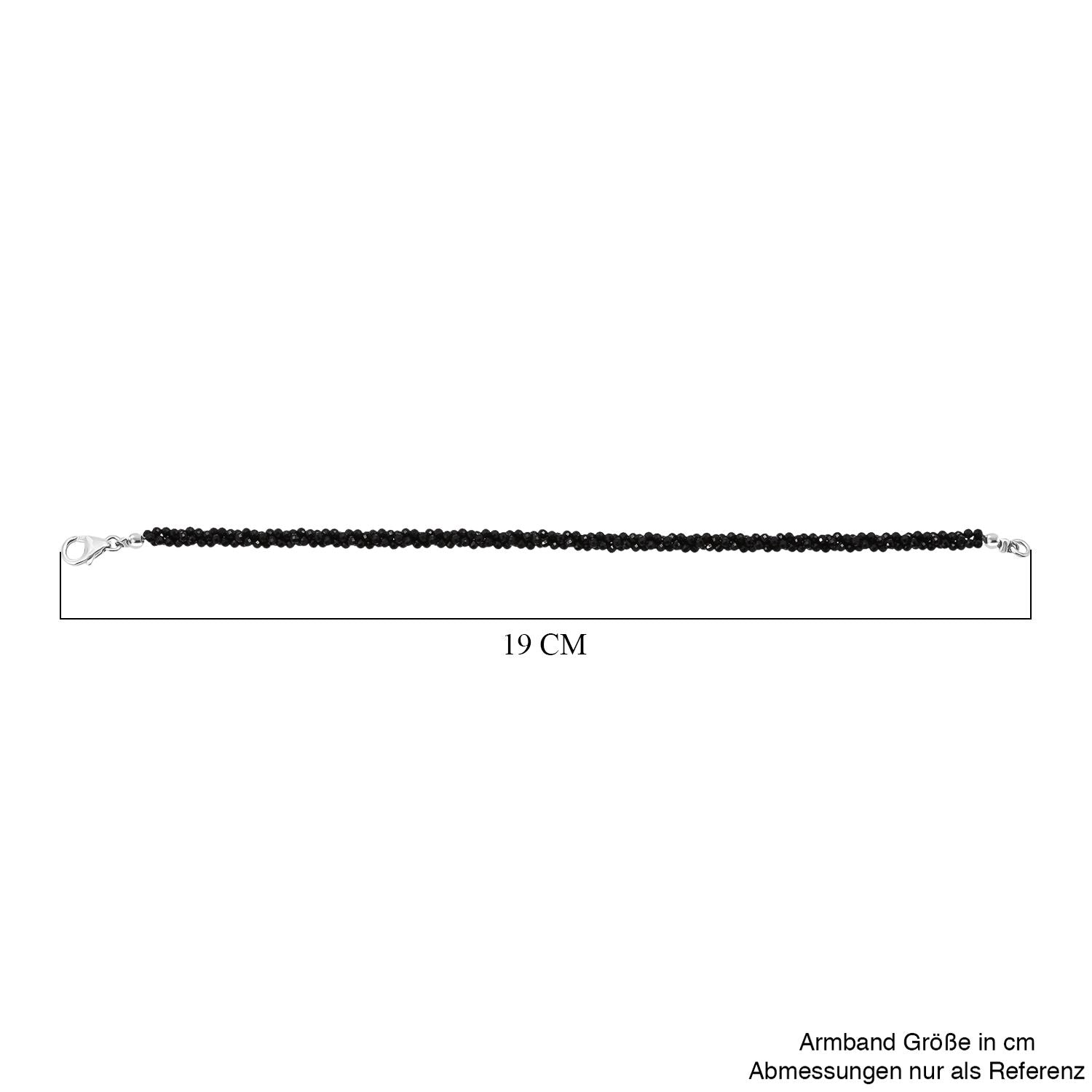 Schwarze Spinell 45cm Halskette und 19cm Armband
