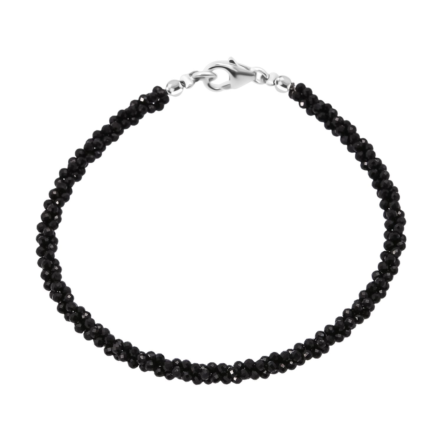 Schwarze Spinell 45cm Halskette und 19cm Armband