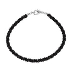 Schwarze Spinell 45cm Halskette und 19cm Armband