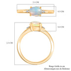 LUXURIANT DIAMOND- AA äthiopischer Welo Opal und Labor Diamant Ring und Anhänger