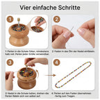 Manuelles Perlenfädelgerät aus Kiefernholz mit Holzschale, 345,00g