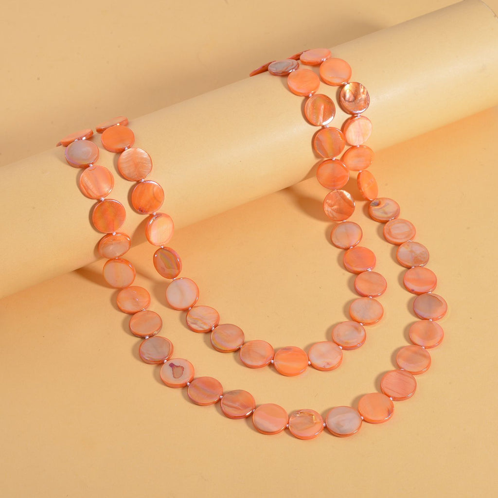 Orange Harz Muschel Halskette  ca. 424.10 ct