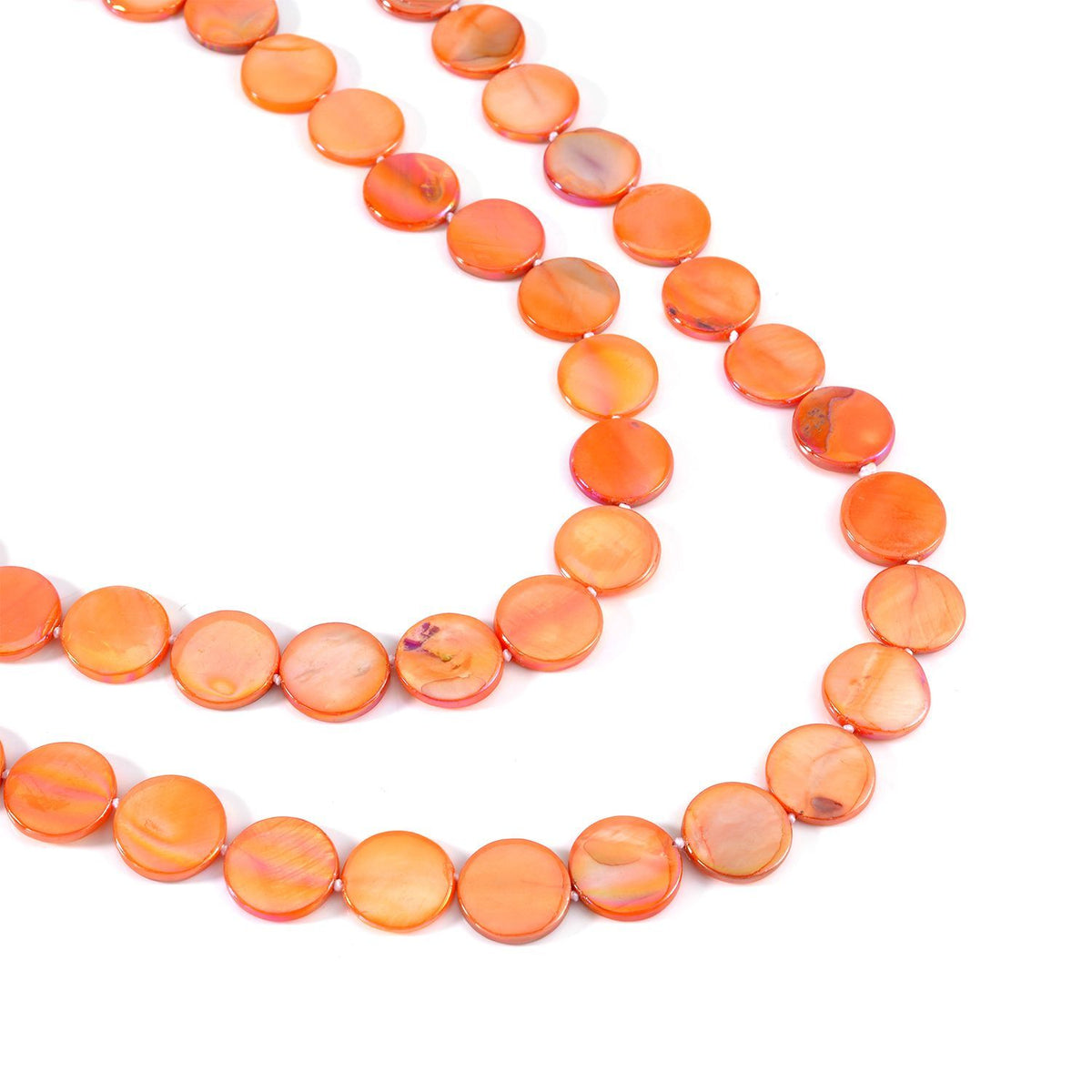 Orange Harz Muschel Halskette  ca. 424.10 ct