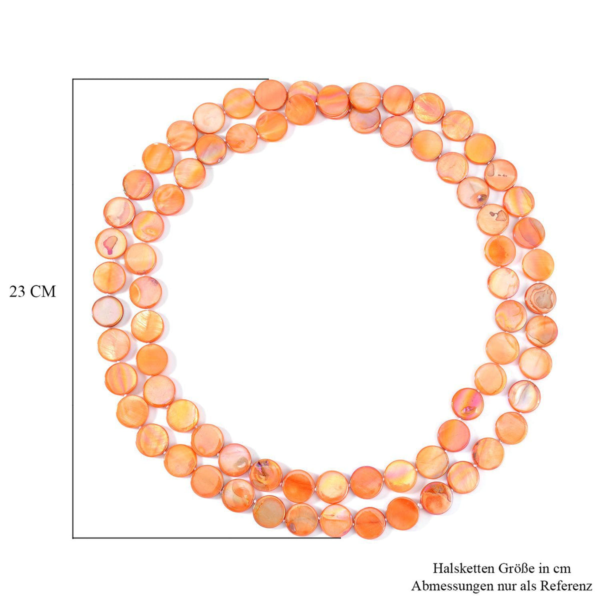 Orange Harz Muschel Halskette  ca. 424.10 ct