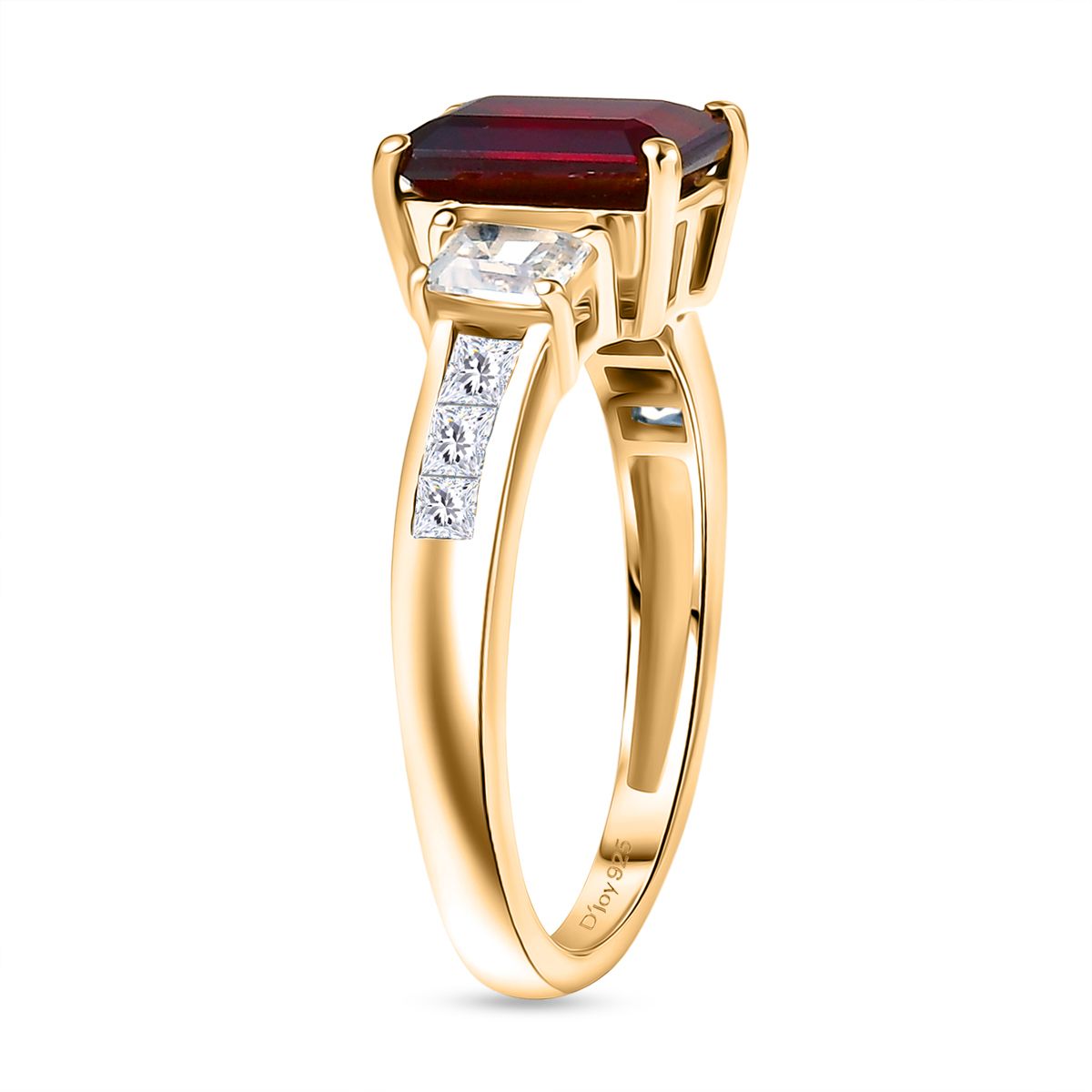 D'Joy Rhodolith Granat und Zirkon Ring und Anhänger mit 50cm Kette