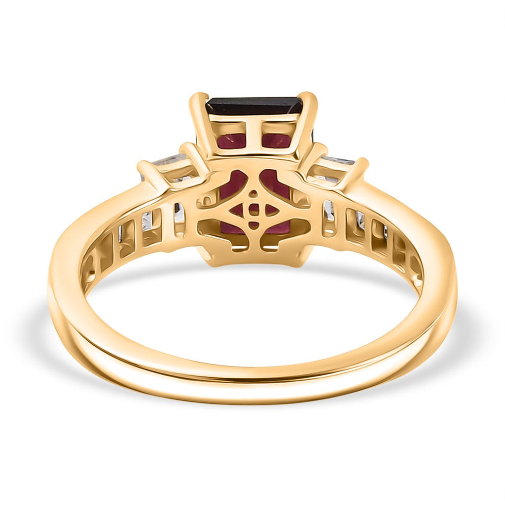 D'Joy Rhodolith Granat und Zirkon Ring und Anhänger mit 50cm Kette