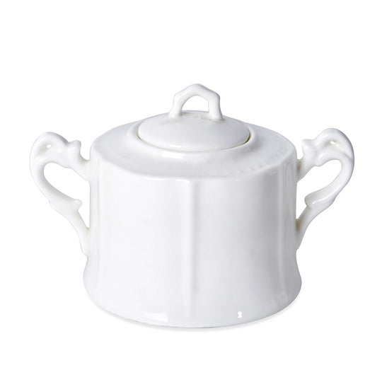 22 teiliges Porzellan geprägtes Tee-Set, 6 Tassen, 6 Teller, 7 Löffel, 1 Teekanne, 1 Zucker, 1 Milch