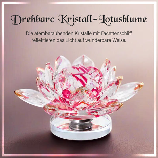 Blaue Kristall-Lotusblume mit drehbarem Sockel und Geschenkbox, Lila