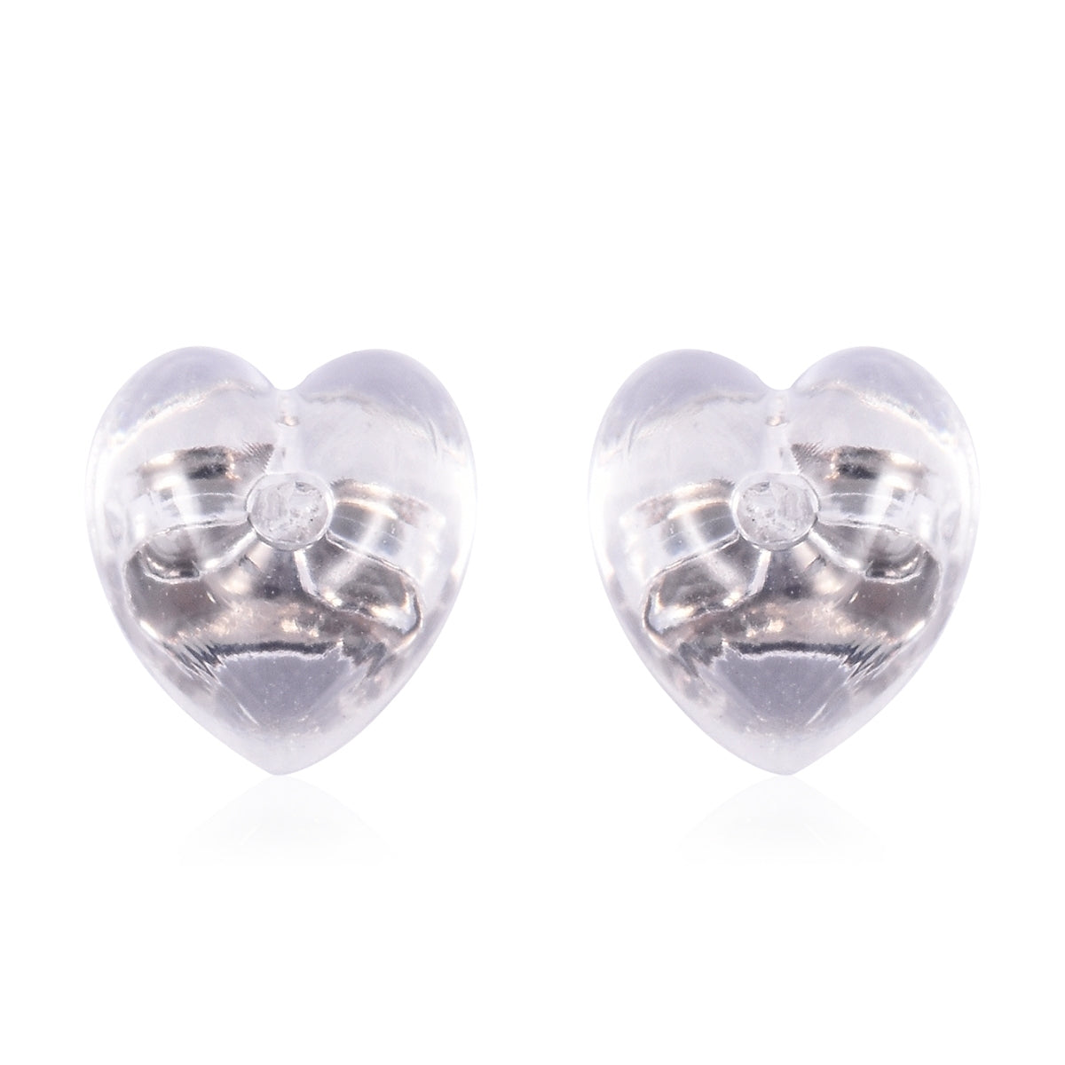 9 Paar Ohrstopper Set Herz, 925 Silber Kern mit Silikon, Mix rhodiniert vergoldet rosévergoldet,