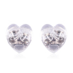 9 Paar Ohrstopper Set Herz, 925 Silber Kern mit Silikon, Mix rhodiniert vergoldet rosévergoldet,