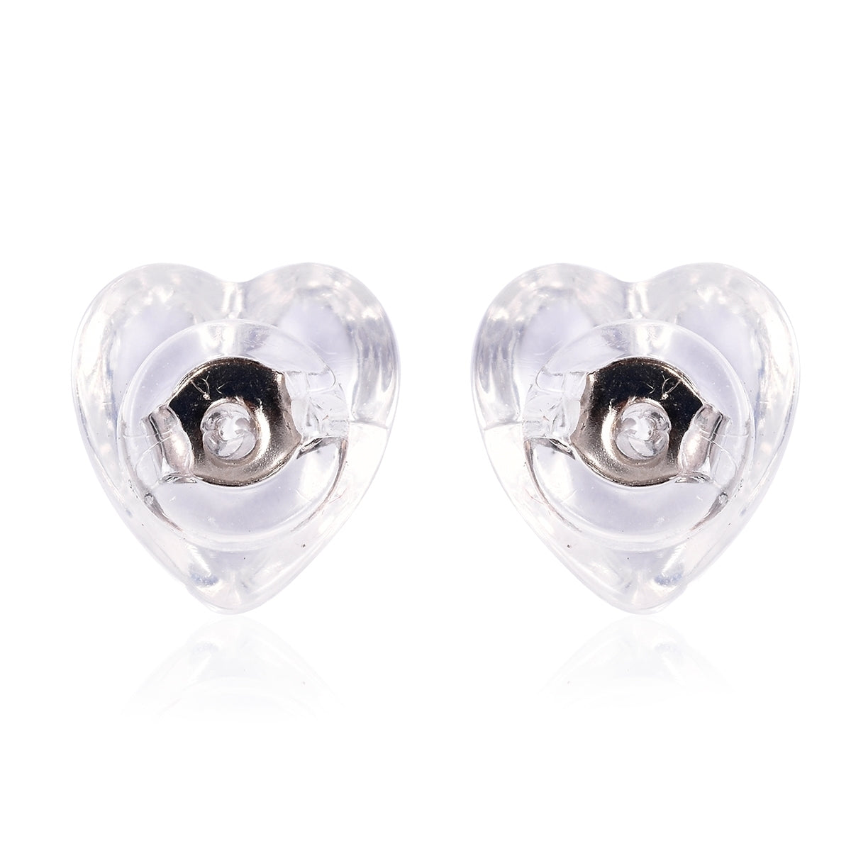 9 Paar Ohrstopper Set Herz, 925 Silber Kern mit Silikon, Mix rhodiniert vergoldet rosévergoldet,